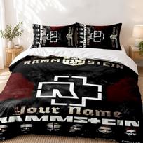 Rammstein Custom Name 3pc set Perfect for bedroom use Comfortable bedding set includes a duvet cover and two pillowcases Ideal birthday or Christmas g 135cmx200cm black