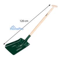 Carbon shovel, wooden handle, T-handle