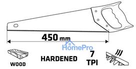 Handsaw 450 mm, PTFE, with cover