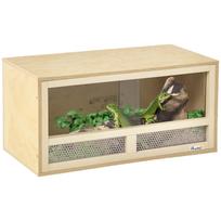 Reptile Terrarium Vivarium Habitat w/ Transparent Sliding Doors, Breathable Mesh, for Lizards, Horned Frogs, Snakes and Chameleons, 60 x 29.5 x 29.5cm 60 x 29.5 x 29.5 cm