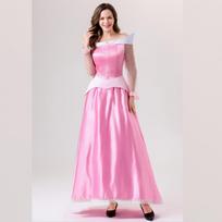 Cosplay new adult women cosplay fairy tale sleeping beauty princess two-color dress cosplay costume XL pink
