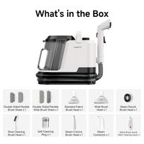 Uwant Y100 Steam Carpet Cleaner 100°C Steam 18KPa 1750W Spray Brush Suction Self-Cleaning Multiple Nozzles for Sofa Car Shoe Pet