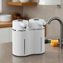 Double-Head Touchless Foam/Gel Infrared Induction Electric Automatic Senor Soap Dispenser Wall-Mounted Hand Washing Pump Machine One Size