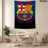 Barcelona Football Crest Pattern Bedding 1 Duvet Cover 2 Pillowcase Without Core Soft And Comfortable Duvet Cover And Pillowcase Bedding Set 100cm x 150cm