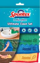 Microfiber cloths SPONTEX Ultimate Clean Set, 3 pcs.