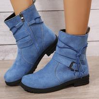 Moteriški Retro Rudos Platformos Sagtys Apvalūs Pirštai Batai Ruduo Žiema Šoninis Užtrauktukas Kulniukai Moteris Storas Padas Dirbtinio Suede Botas Mujer 43