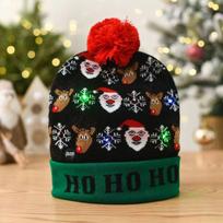 Hat autumn and winter Christmas LED lights knitted hat lantern party adult Christmas hat wool hat One size fits all