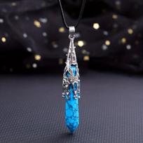 Pakabukas, ametistas, Blue Turquoise 1vnt