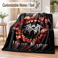 Sleep Token Custom Name Flannel Throw Blanket Soft Warm for Sofa Bed Indoor Home Use 80cmx120cm