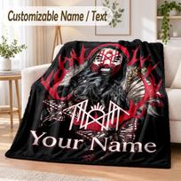 Sleep Token Custom Name Flannel Throw Blanket Soft Warm for Sofa Bed Indoor Home Use 80cmx120cm gray