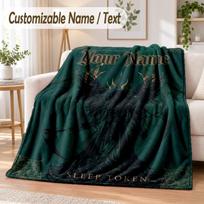 Sleep Token Custom Name Flannel Throw Blanket Soft Warm for Sofa Bed Indoor Home Use 150cmx180cm