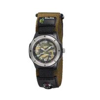 Cactus Kids Watch Outdoor Design Analog Waterproof Boys Watch with Compass CAC-65-M18 First Watch for Kids Age 5-10 gray