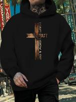 Christian Cross I Can'T But I Know Ed Crew Street Style Sweatshirt for Outings 250G Heavyweight Pullover with Pocket Adjustable Dr M