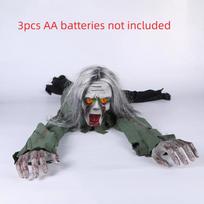 Bald Head Halloween Crawling Ghost Electric Climbing Zombie Figure Yard Bloody Zombie  Bar Style  1