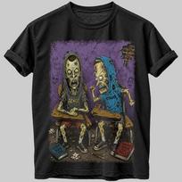 Beavis And Butt-Head T Shirt MTV Cartoon Graphic Tee Unisex Black XL blue