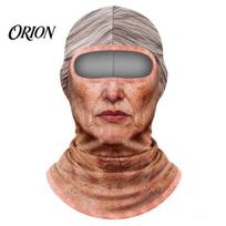Realistic Face Balaclava Funny Print Mask for Fall Winter, Old Man Woman Cosplay Humorous Winter Full Cover, Windproof Cycling Outdoor Skiing One Size M