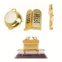 Golden Ark Of The Covenant Mini Alloy Statue Engraved Religious Table Ornament for  Home Decor A4