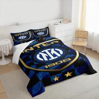 Inter Milan Logo Black Blue Bedding set 1908Bedding set (1 duvet cover, 2 pillowcases, duvet not included) 140x200cm blue