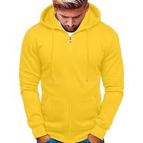 Men's Corduroy Zip-Up Hoodie with Drop Shoulder Long Sleeve, Casual Hooded Sweatshirt for Everyday Wear XL yellow