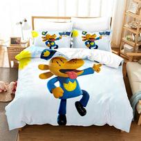 DOG MAN Cute Cartoon Pattern Bedding Set Duvet Cover Set Single Double Bed King Size Bed Set Adult Kid's Bedroom Anime Sheet Set 135×200cm