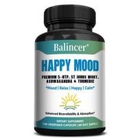 Balincer Happy Mood Capsules, 5-HTP St Johns Wort, Ashwagandha, Turmeric, 120 Caps 120 Capsules
