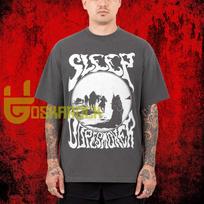 Sleep Band Graphic T-Shirt, Retro Heavy Rock Music Tee S gray