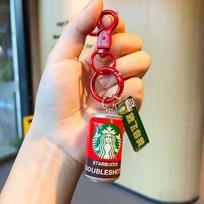 Realistiškas dervos mini gazuoto gėrimo skardinės raktų pakabukas Stilingi aksesuarai vakarėliams ir dovanoms Starbucks brown