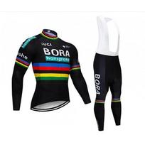 Thermal Fleece Cycling Set Long Sleeve Jersey Bib Pants Road Bike Winter Ride XXXL