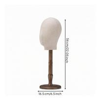 Mannequin Head with Wooden Stand | clothCovered, Antique-Style, Hat Display