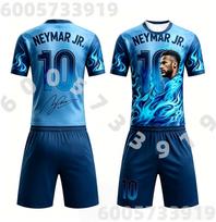 Men's Summer AI Neymar # 10 Commemorative Edition Football Shirt T-shirt Shorts Set Summer Children's Adult Parent Child Wear 110