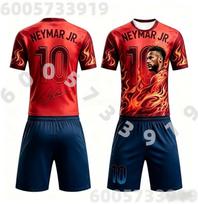 Men's Summer AI Neymar # 10 Commemorative Edition Football Shirt T-shirt Shorts Set Summer Children's Adult Parent Child Wear 160