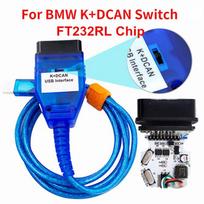 Best Sell For BMW K DCAN OBD2 Extension Cable 20Pin to 16Pin Diagnostic Connectors For BMW IN-PA K D CAN Switch USB FT232RL Chip Blue Switch