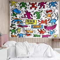 Keith Haring Ascending1 Tapestry for Bedroom Aesthetic Classroom Tapestries Wall Hanging for Living Room Dorm Office,Ideal Creative Gift 130cmx150cm