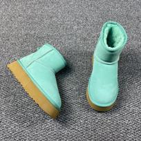 Thick-soled short tube cowhide women's autumn and winter fleece warm fleece snow boots 42