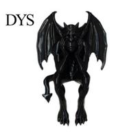 Handcrafted Devil Model 3D Printed Melancholy Gargoyle Figurine, Gothic Dark Demon Edge Sitter Statue Small with Bat Wings, Halloween Desktop Ornament