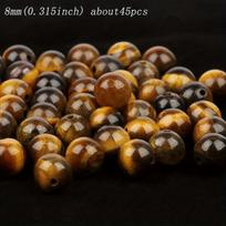 Karoliukai tigro agatas, 8mm apie 45vnt