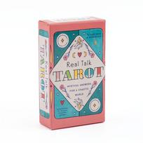 Real Talk Tarot Deck with 78 Cards & Guidebook - Modern Illustrations Fortune Telling Divination Game for Family Party Fun white
