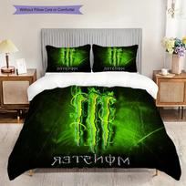 Monster Energy Drink Logo Threepiece Set 1 Duvet Cover 2 Pillowcase Without Core 2Dflat Christmas Birthday Gift Duvet Cover And Pillowcase 135x200cm