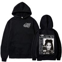 Dainininkės Lana Del Rey Hoodies Vyriški Moteriški Drabužiai Su Gobtuvu Megztiniai Mados Hip Hop Ilgomis Rankovėmis Per dydį Megztiniai Streetwear L black