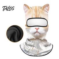 Wind Protection Mask 3D Animal Balaclava Face Mask, Windproof Full Cover with Ears, Coverage Dog Cat Fox Tiger Cosplay Guard for Halloween Skiing One Size B