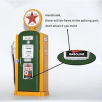 Klasikinė retro benzino pompa dekoras,  Geltona