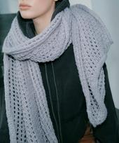 BB'DESOLI'DE Crochet Big Scarf (4 Colors) ivory gray