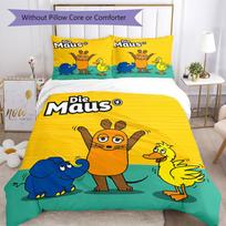 3pcs Die Maus Bedding Set Duvet Cover Closure Includes 1 Duvet Cover & 2 Pillowcases, Soft and Comfortable for All Seasons. 140cmx210cm