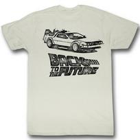 Back to the Future Ink Natural Adult T-Shirt S white