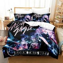 Singer L-Lady G-Gaga duvet cover and pillowcase, home single/double bed linen set, bedroom decoration, gift for boys and girls 100×135cm