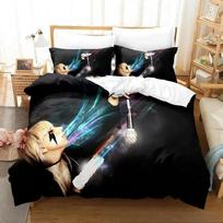 Singer L-Lady G-Gaga duvet cover and pillowcase, home single/double bed linen set, bedroom decoration, gift for boys and girls 100×135cm