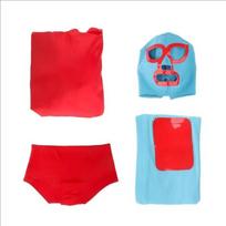 4PCS Nacho Cosplay Costume Libre Red Cloak Mask Pants Shorts Full Set Outfits Mexican Wrestling Halloween Cos Outfits Adult Men M red