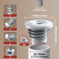 Silicone Bathroom Sewer Seal Ring Kitchen Sink Sewer Pipe Plug Washing Machine Anti-odor Leakage Floor Drain Connector Stopper
