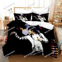 Michael Jackson patalynės komplektas Viengulis Twin Pilnas Queen King Dydis Muzikinis genijus Patalynės komplektas Paauglio miegamojo antklodės užvalkalų komplektai 015 EU Single 135*200cm/53x79in 3pcs