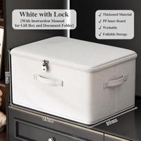 Large Capacity Lockable Storage Box Odor Proof Storage Bag  for Clothes Duvets Quilts White-XL